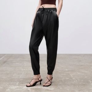 Zara Faux Leather Joggers